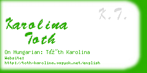 karolina toth business card